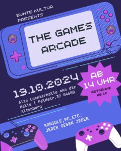 Habt ihr Bock euch mit anderen Gamern zu messen Dann kommt doch am 19.10. einfach vorbei und zeigt uns was ihr drauf habt. Ob Konsole oder PC, Controller oder Tastatur, ihr könnt euch bei uns austoben. Das Event